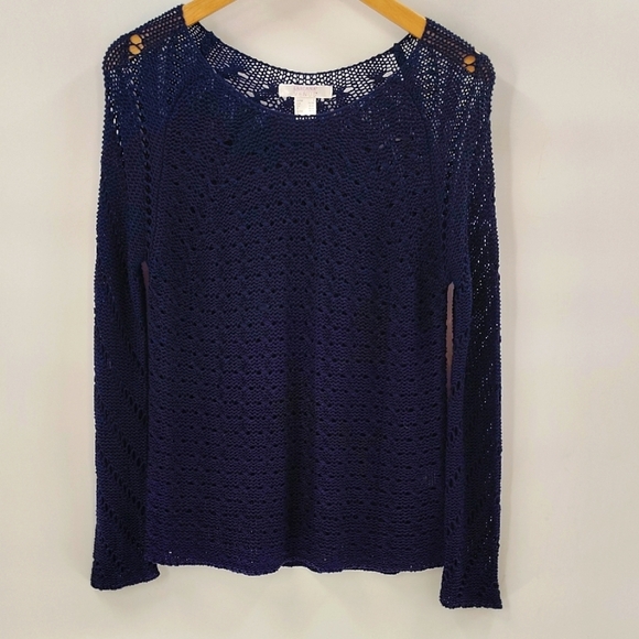 Lascana For Venus Navy Sweater Size Small Long Sleeve Loose Stitch Cover - Picture 1 of 8